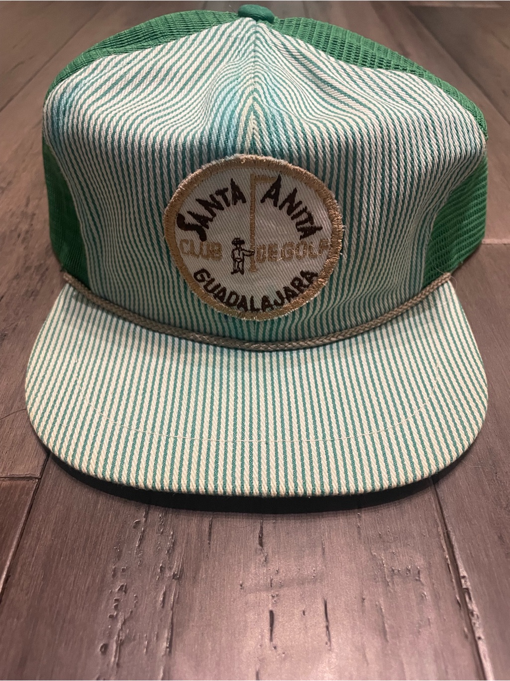 Vintage Santa Anita Club De Golf Guadalajara Mesh Trucker Rope Snapback Hat Cap